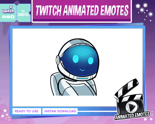 twitch animated emote | astronaut emote | space man emote | twitch emote | kiss emote EMOTICSTD